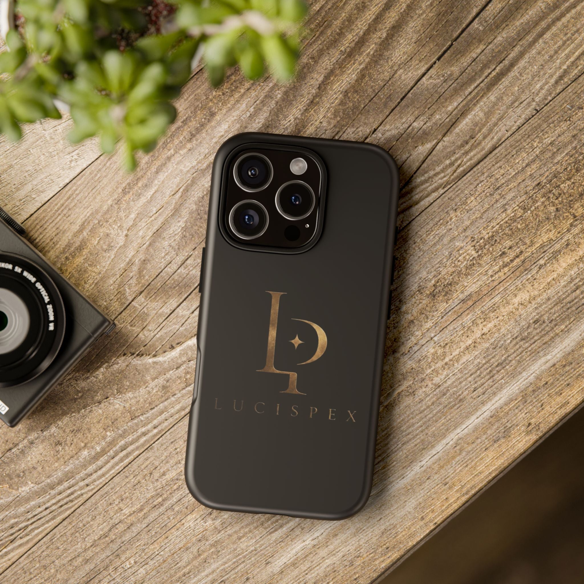 Phone Case — Black Lucispex Logo Tough Protective Case