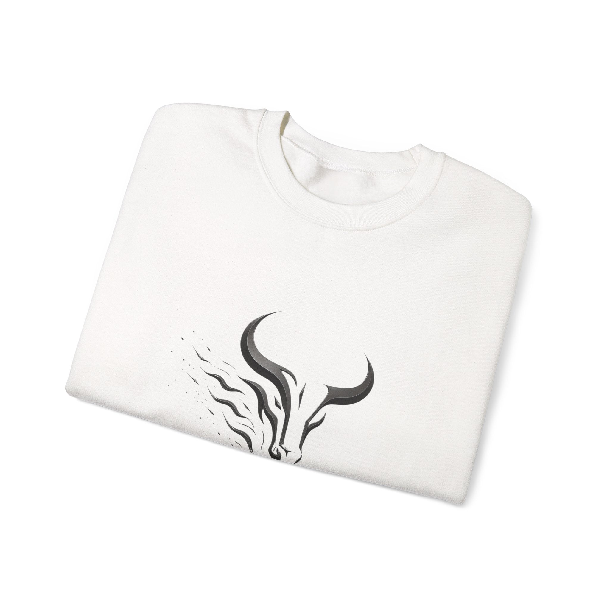 Unleash The Power Bull Crewneck Sweatshirt — Motivational Minimalist Graphic