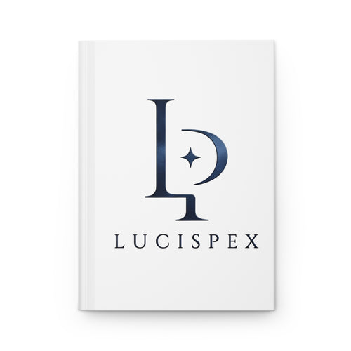 Lucispex Blue Logo Hardcover Journal — Elegant Monogram Notebook for Notes & Planning