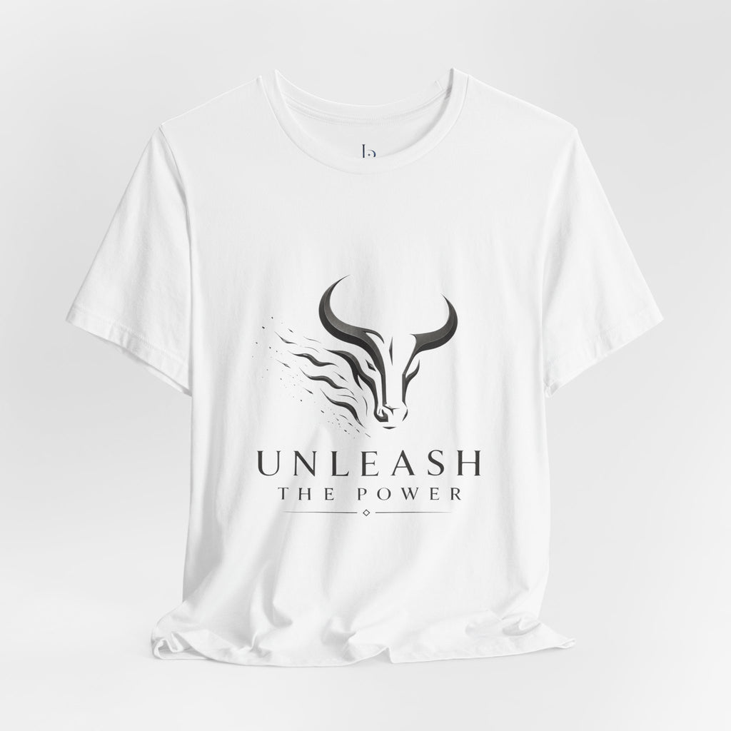 Unleash The Power Tee — Minimal Bull Logo Motivational T-Shirt