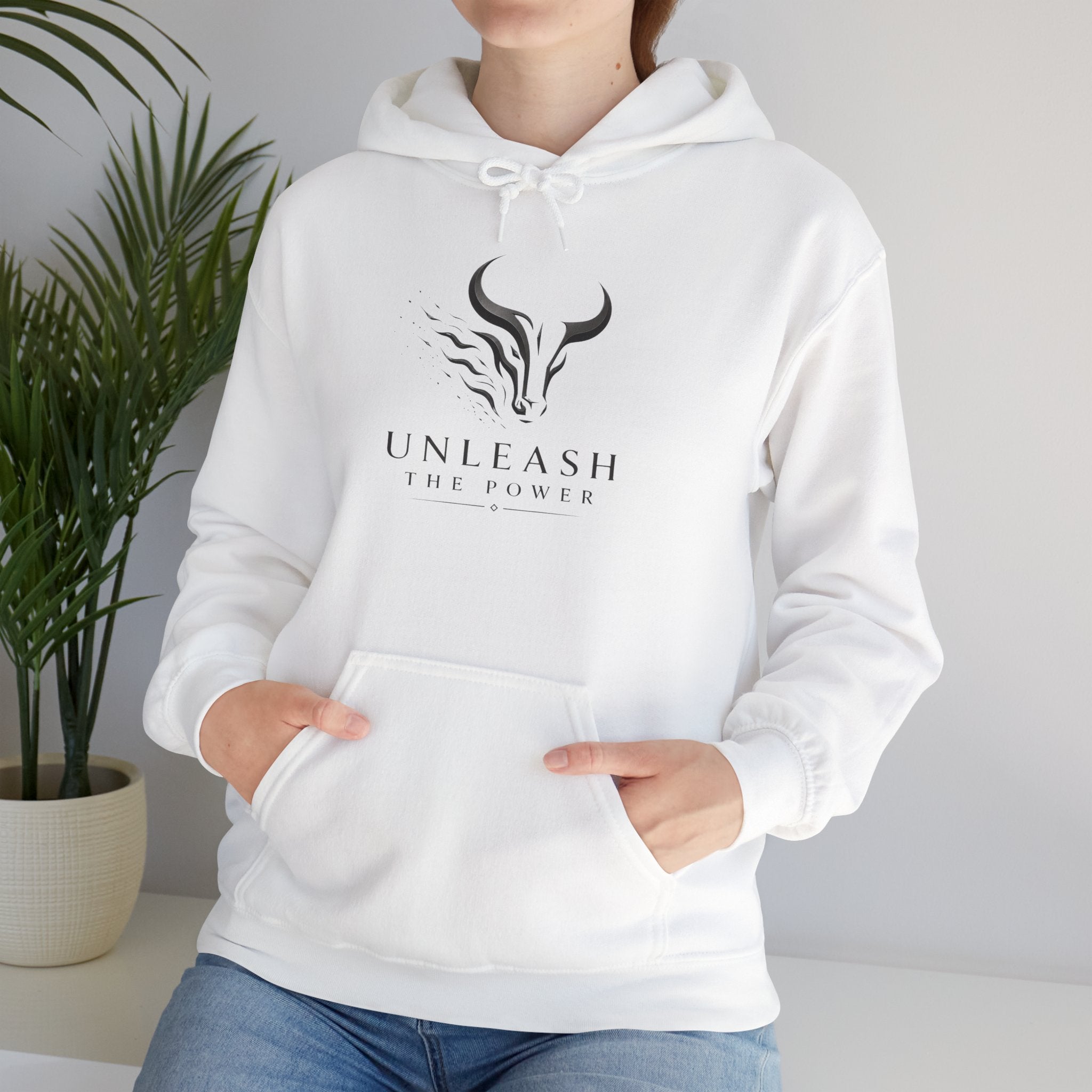 Unleash the Power - Silver Bull Logo Hoodie — Motivational Athletic Pullover