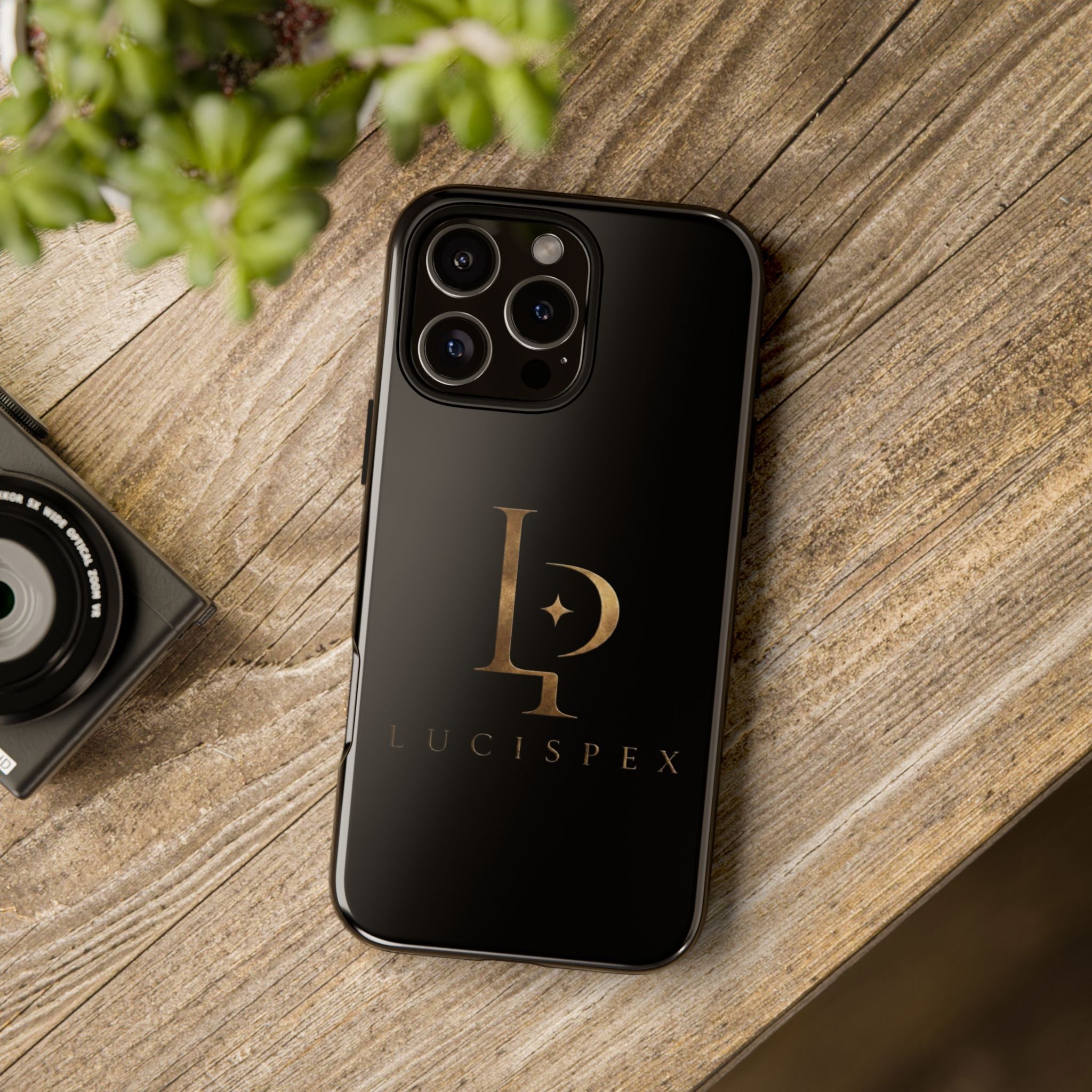 Phone Case — Black Lucispex Logo Tough Protective Case