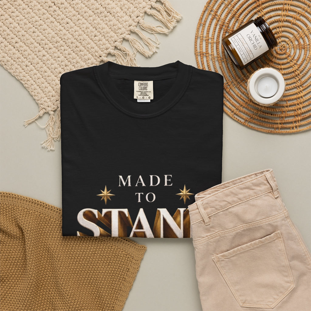 Made To Stand Out T-Shirt — "Made to Stand Out" Gold Lettering Graphic Tee