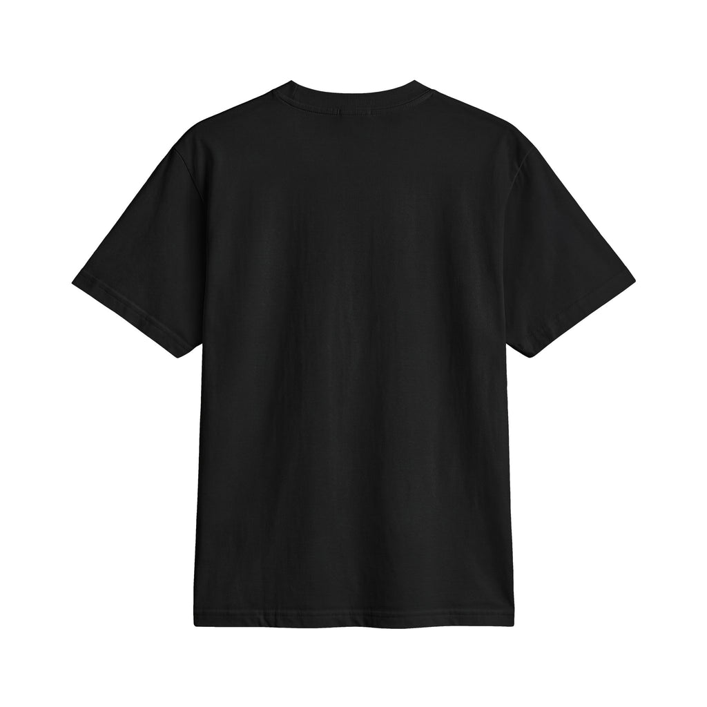 Minimal Black Logo Lucispex T‑Shirt — Small Gold LB Chest Print