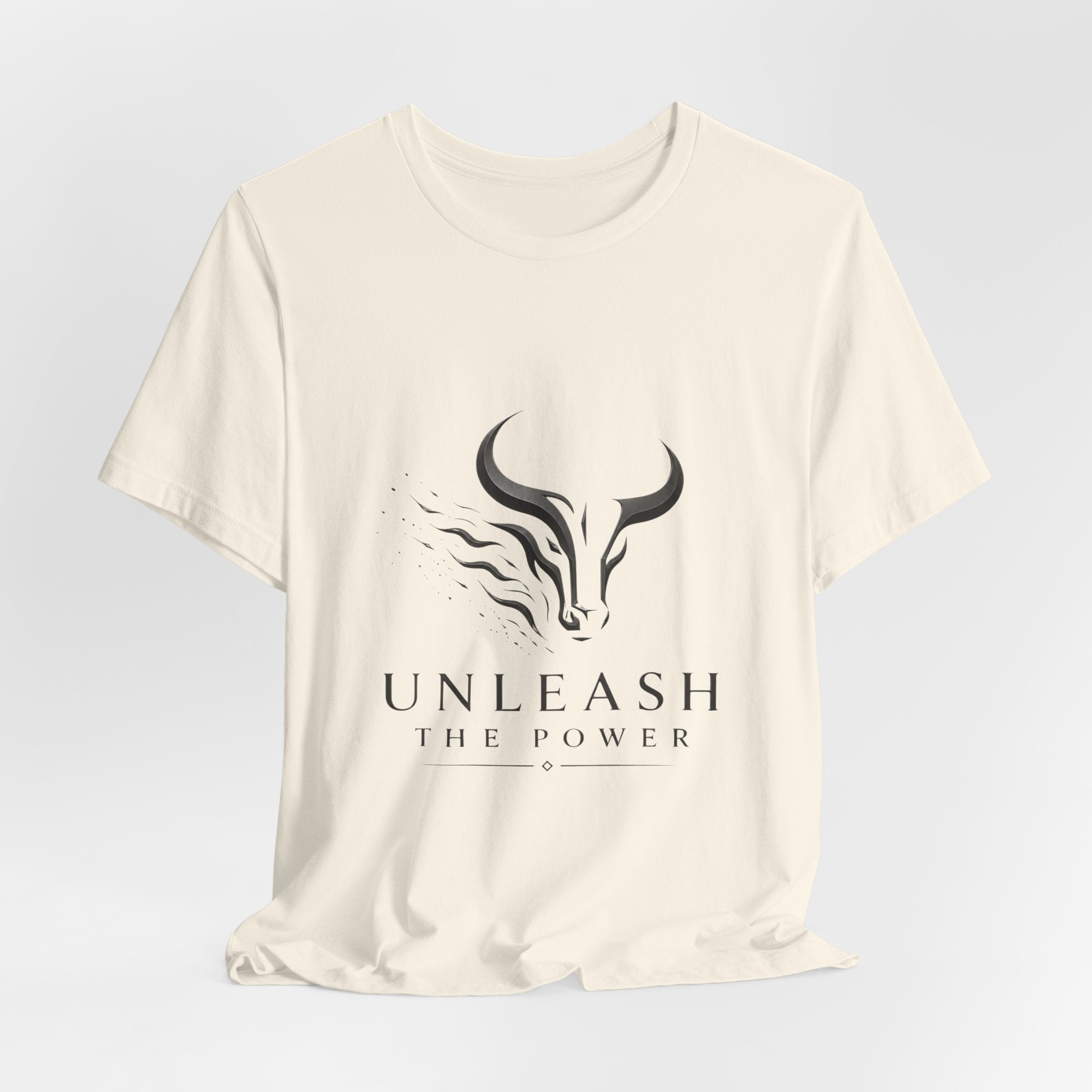 Unleash The Power Tee — Minimal Bull Logo Motivational T-Shirt