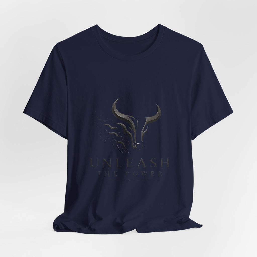 Unleash The Power Tee — Minimal Bull Logo Motivational T-Shirt