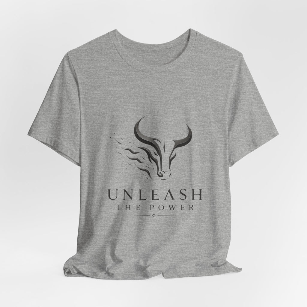 Unleash The Power Tee — Minimal Bull Logo Motivational T-Shirt