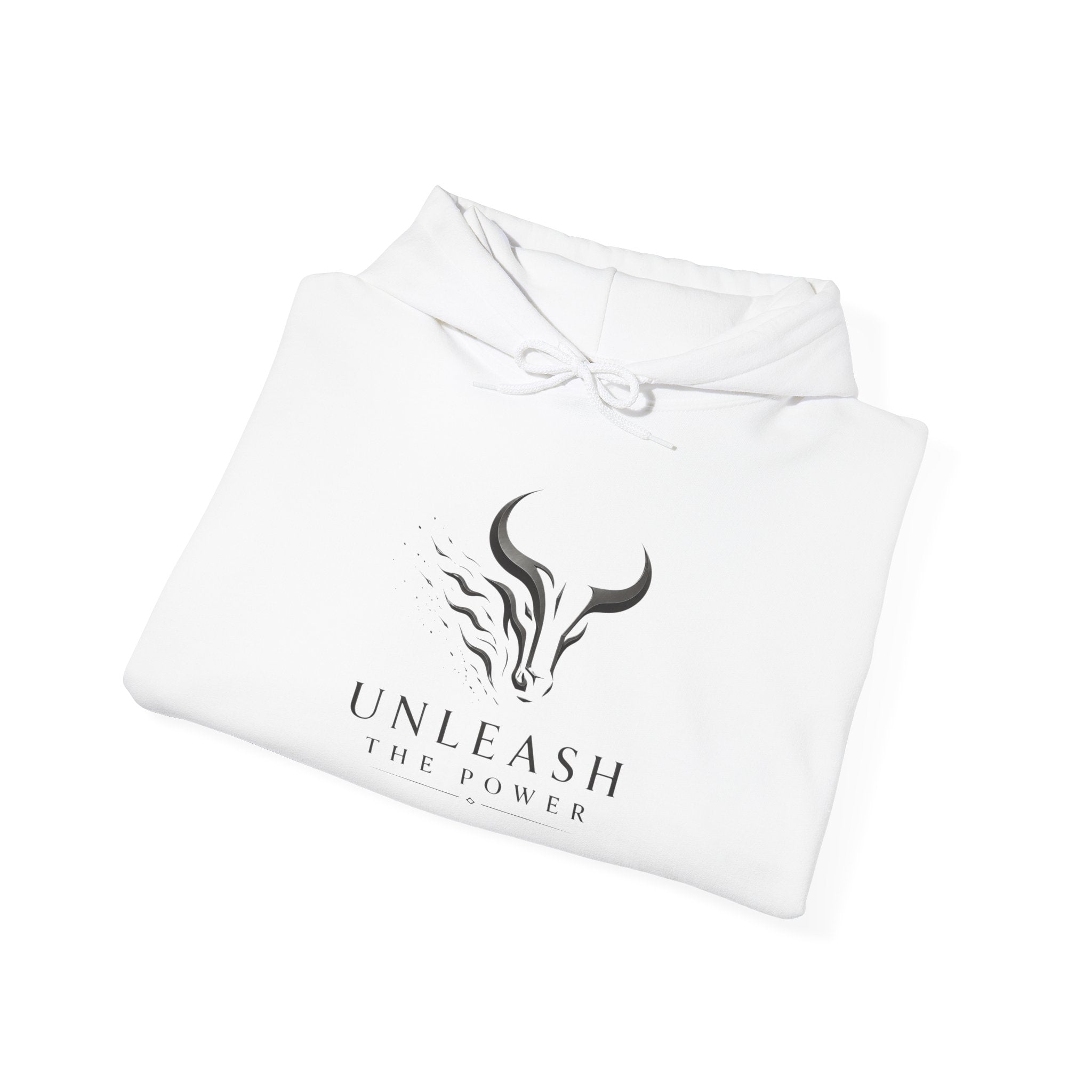 Unleash the Power - Silver Bull Logo Hoodie — Motivational Athletic Pullover