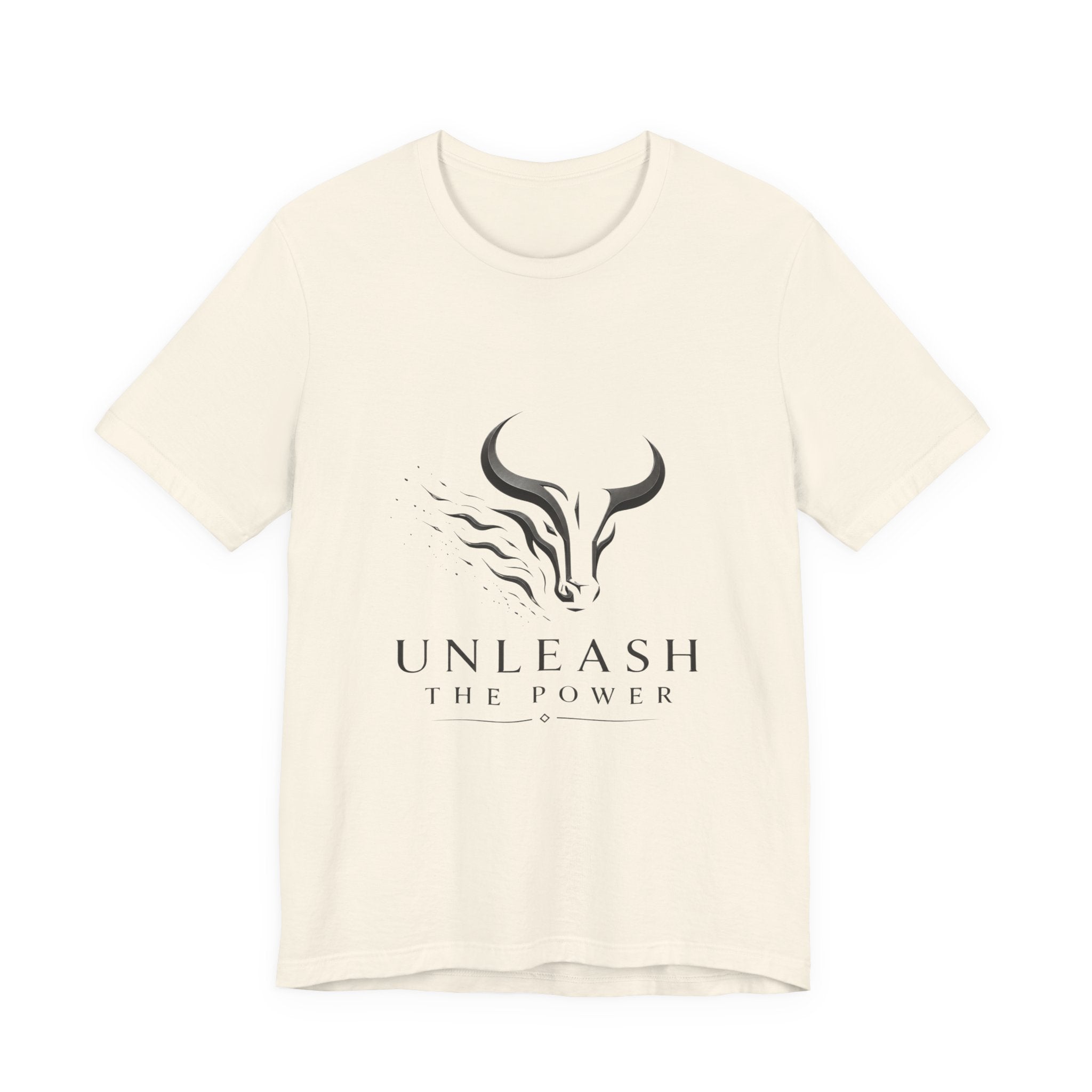 Unleash The Power Tee — Minimal Bull Logo Motivational T-Shirt