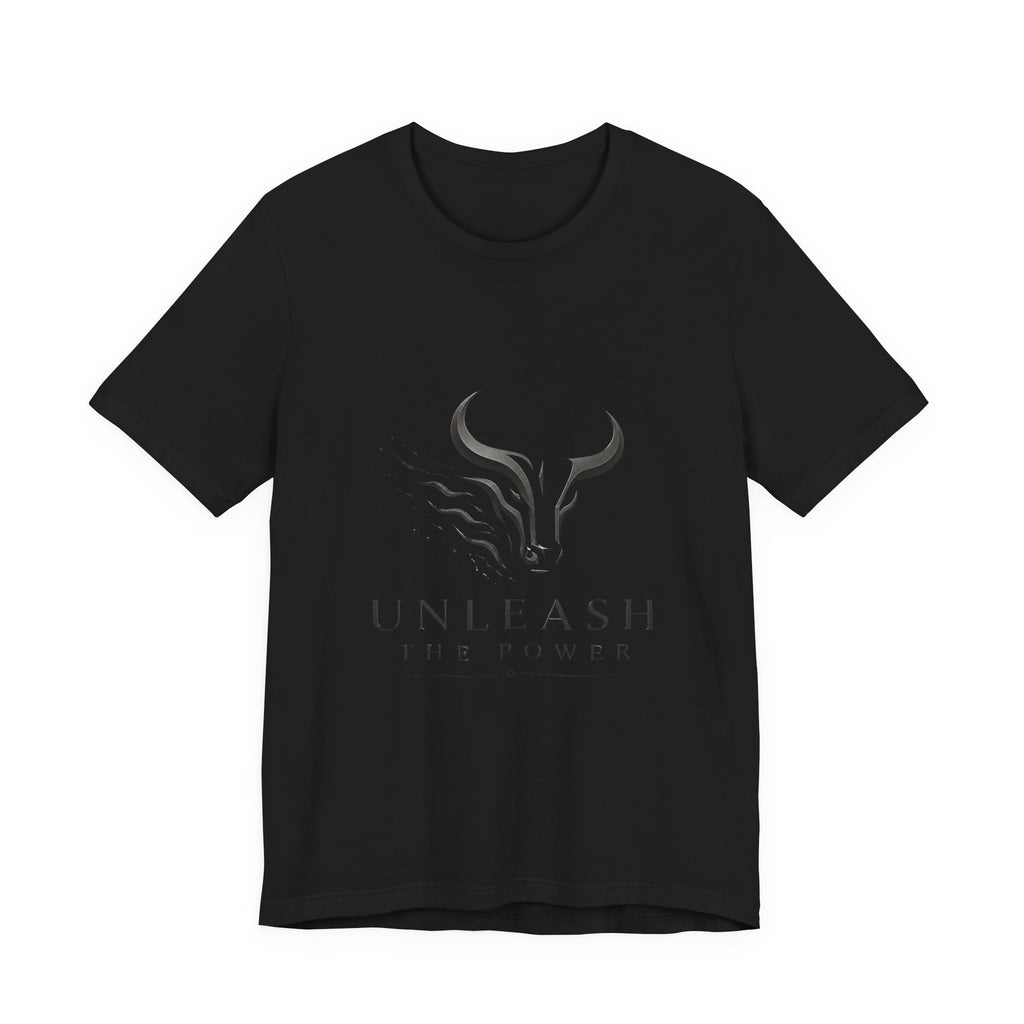 Unleash The Power Tee — Minimal Bull Logo Motivational T-Shirt