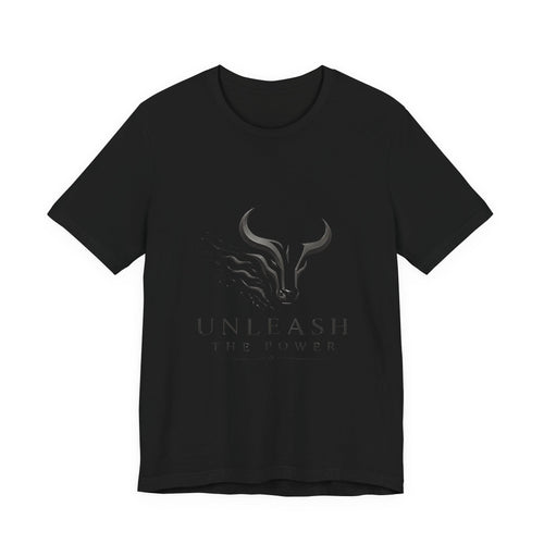 Unleash The Power Tee — Minimal Bull Logo Motivational T-Shirt