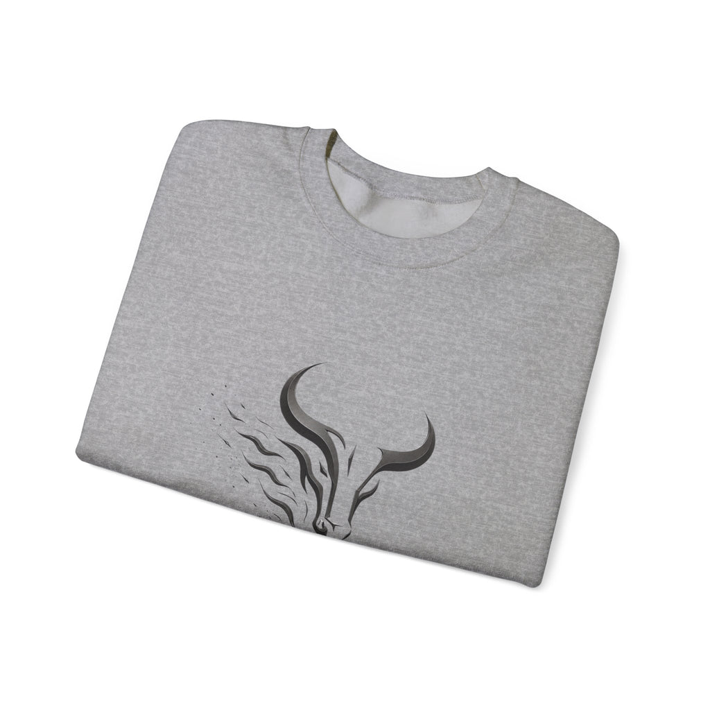 Unleash The Power Bull Crewneck Sweatshirt — Motivational Minimalist Graphic