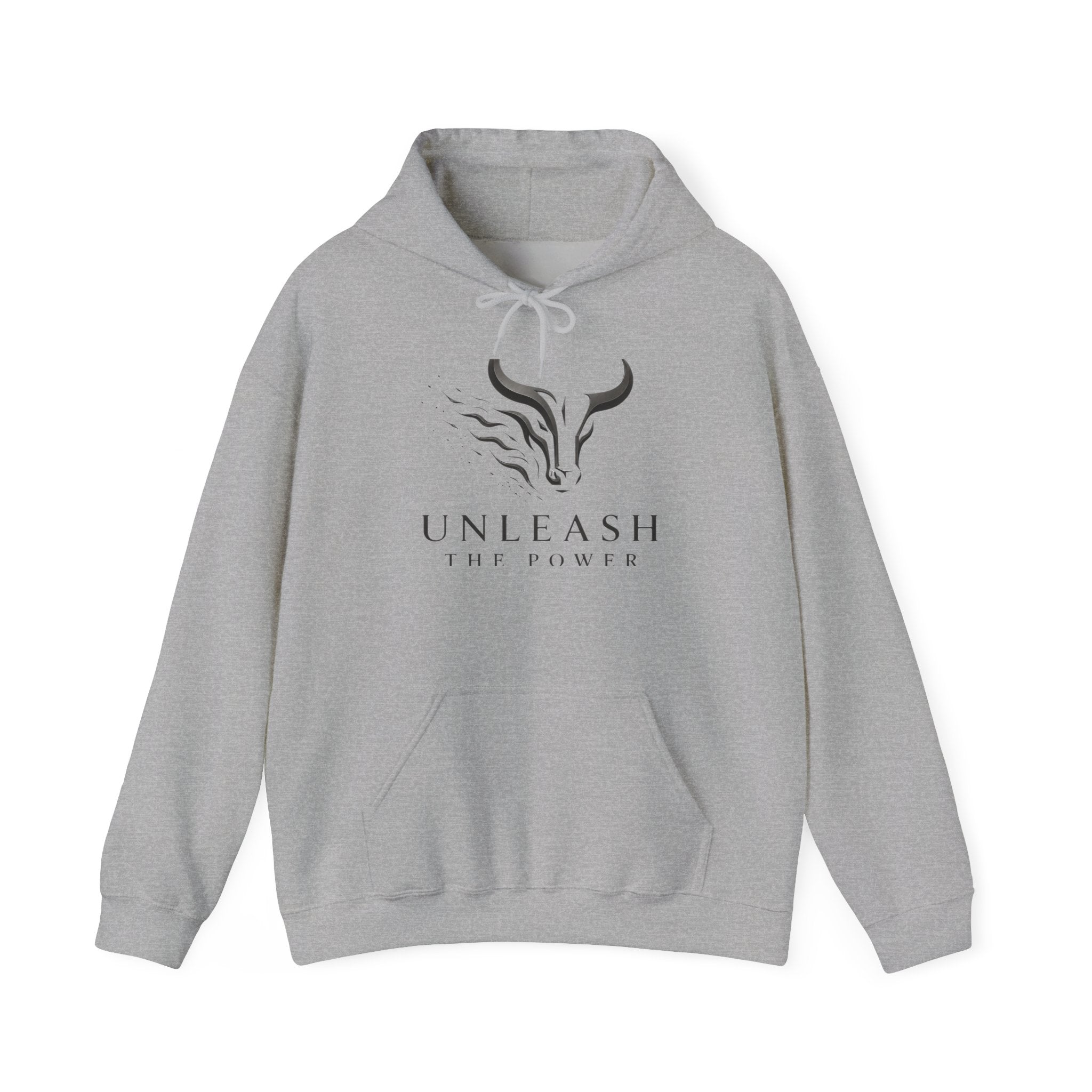 Unleash the Power Hoodie — Minimal Bull Logo Sweatshirt