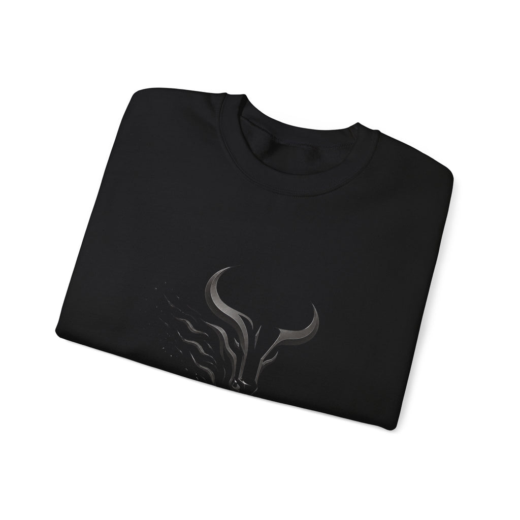 Unleash The Power Bull Crewneck Sweatshirt — Motivational Minimalist Graphic