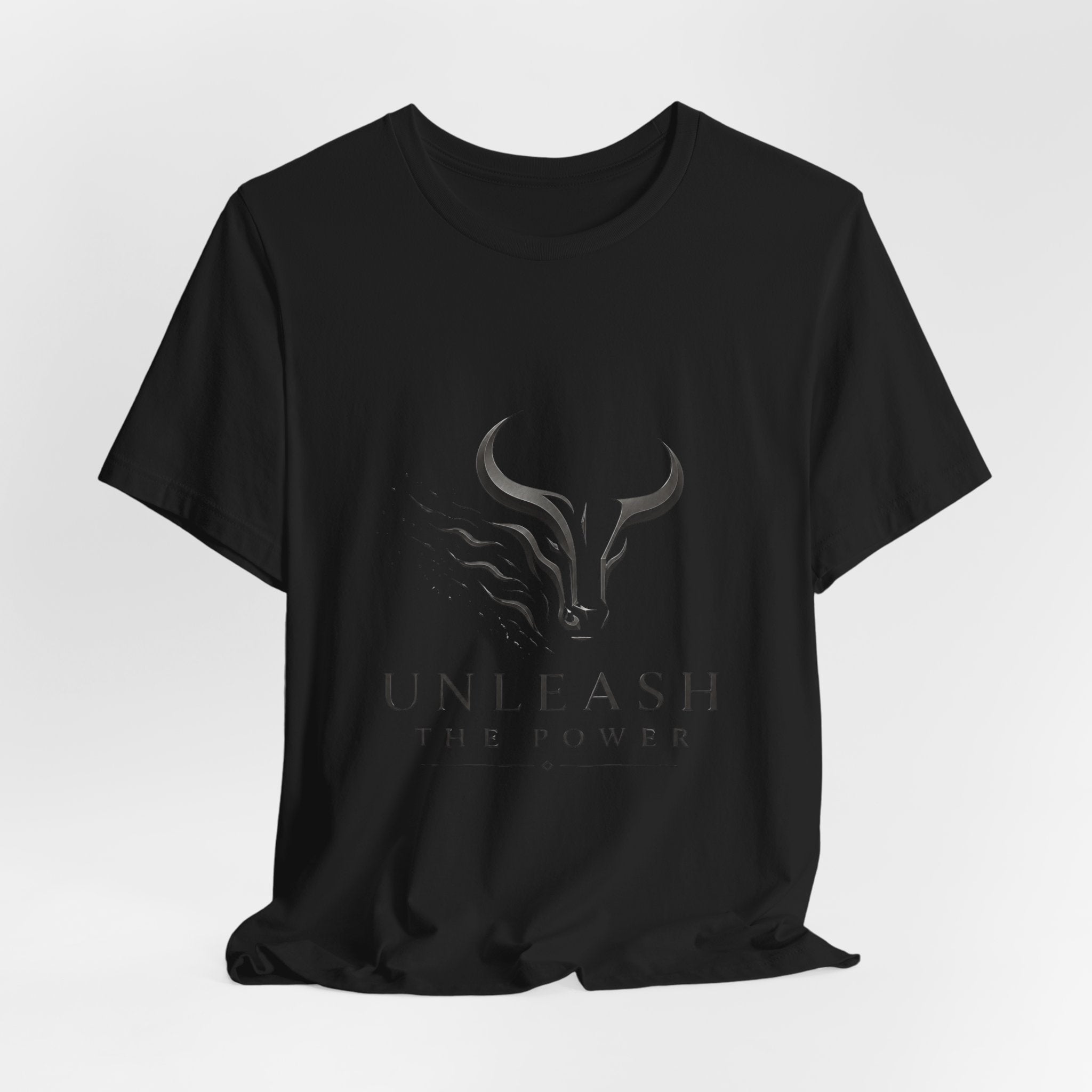 Unleash The Power Tee — Minimal Bull Logo Motivational T-Shirt