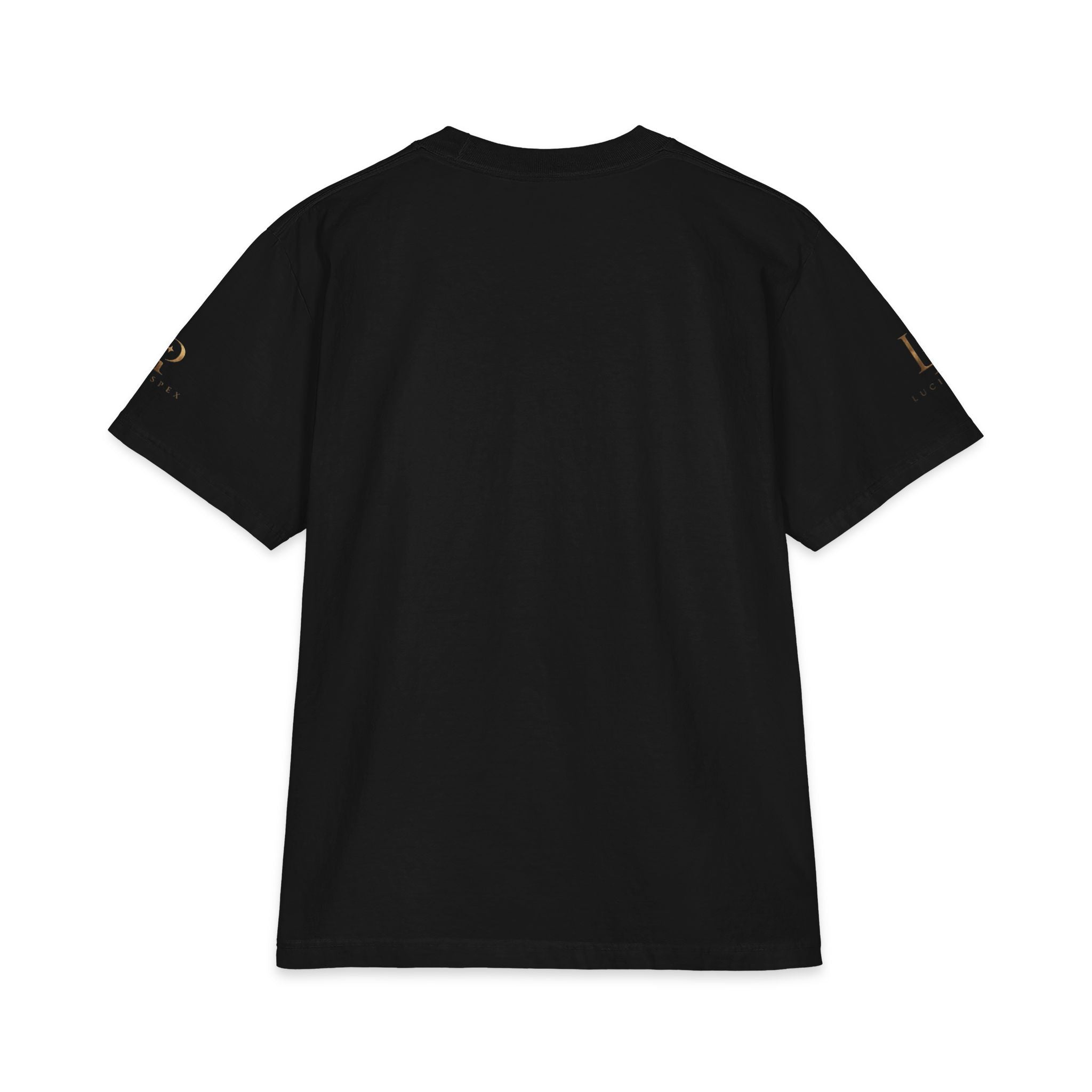 Logo Lucispex T-Shirt — Minimal Black Chest & Sleeve Branding