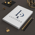 Lucispex Blue Logo Hardcover Journal — Elegant Monogram Notebook for Notes & Planning