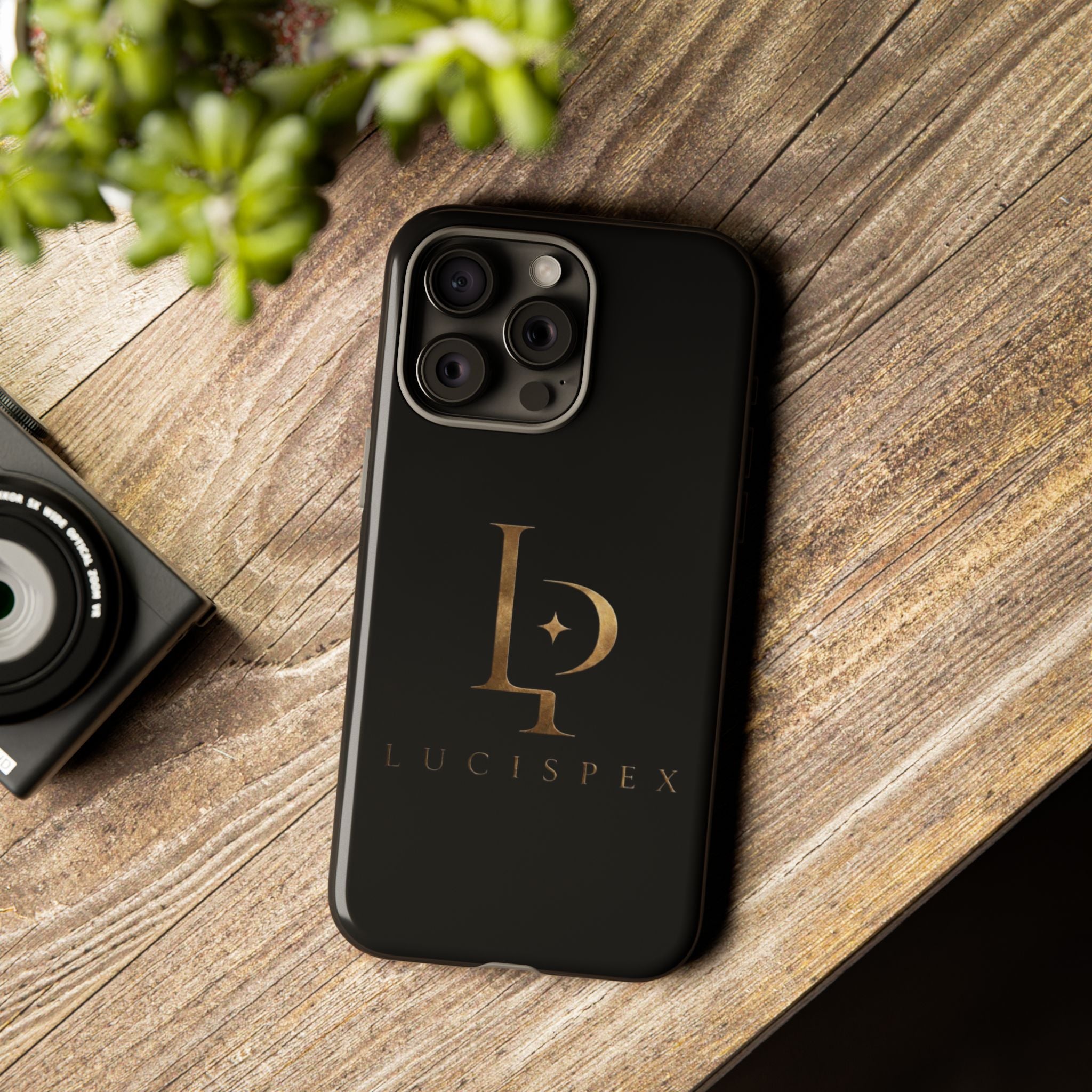 Phone Case — Black Lucispex Logo Tough Protective Case