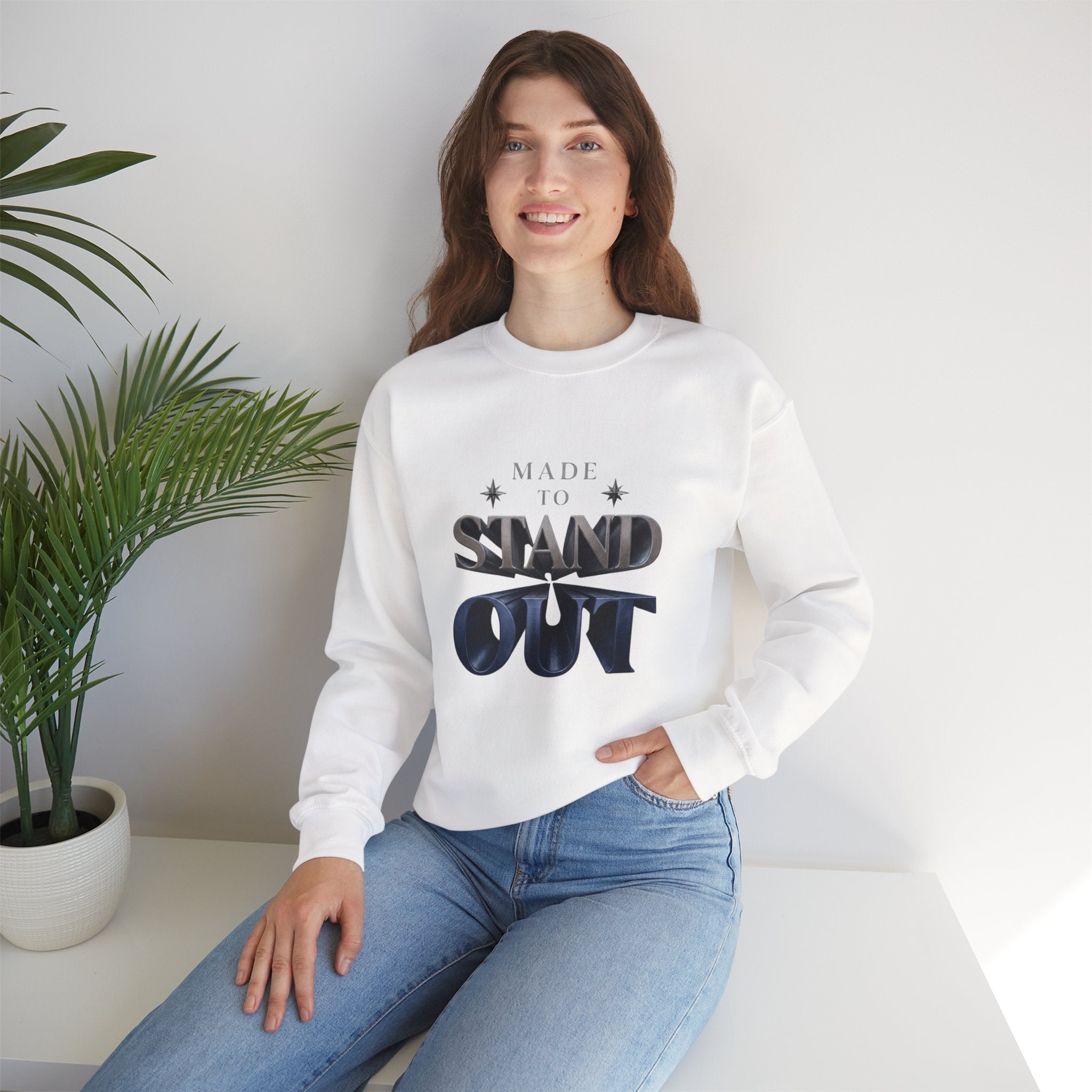 Made To Stand Out Crewneck Sweatshirt — "Made to Stand Out" Graphic