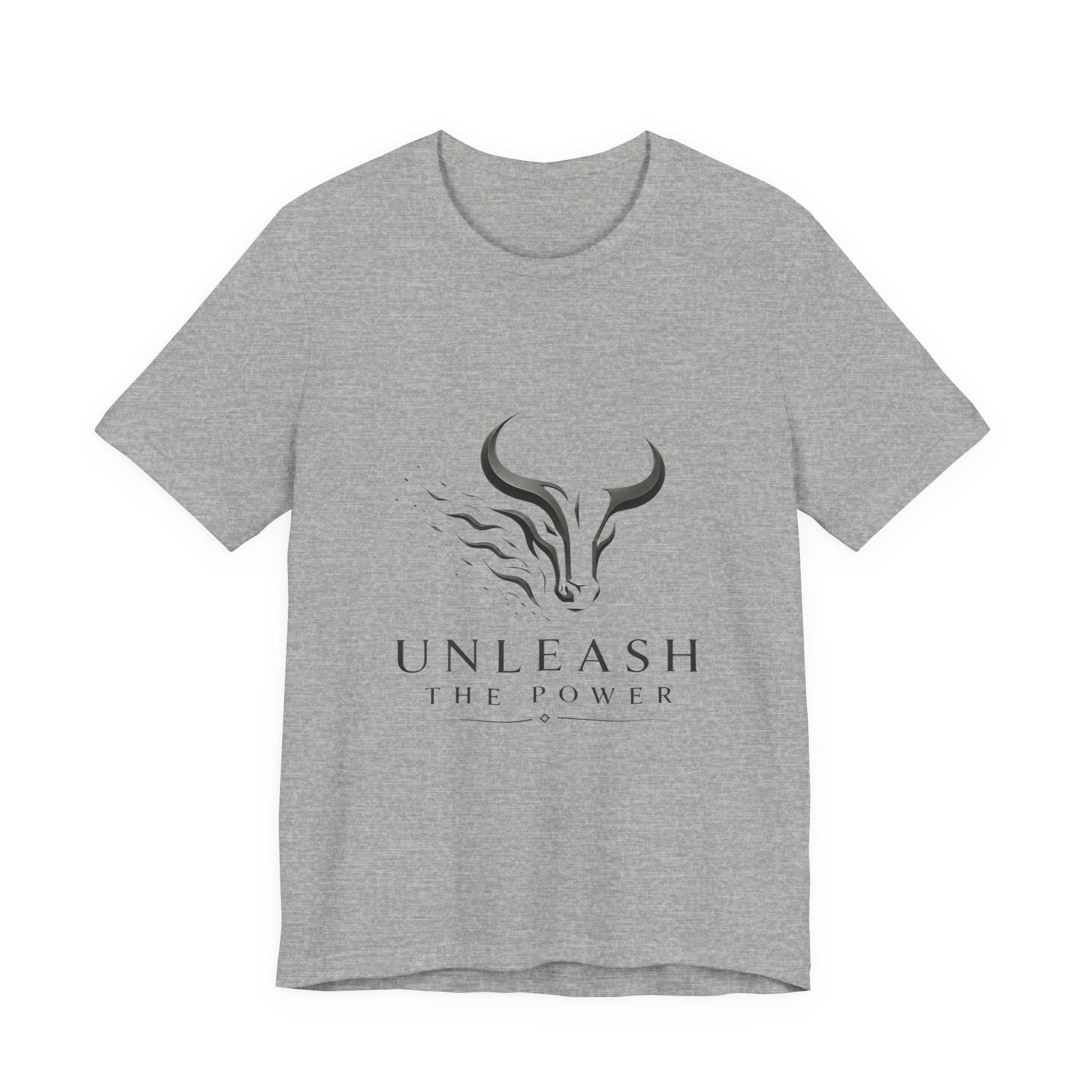 Unleash The Power Tee — Minimal Bull Logo Motivational T-Shirt